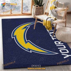 Custom Los Angeles Chargers Accent Rug NFL Team Logos Area Rug, Living Room Rug