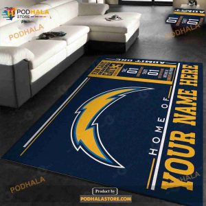 Custom Los Angeles Chargers Wincraft Custom NFL Area Rug, Bedroom, Christmas Gift