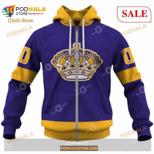 Custom Los Angeles Kings 70s Throwback Vintage NHL Away Sweatshirt Hoodie 3d 4