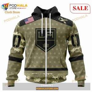 Custom Los Angeles Kings Camo Military Appreciation Nhl Hoodie 3d 2