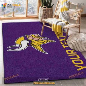 Custom Minnesota Vikings Accent Rug NFL Area Rug