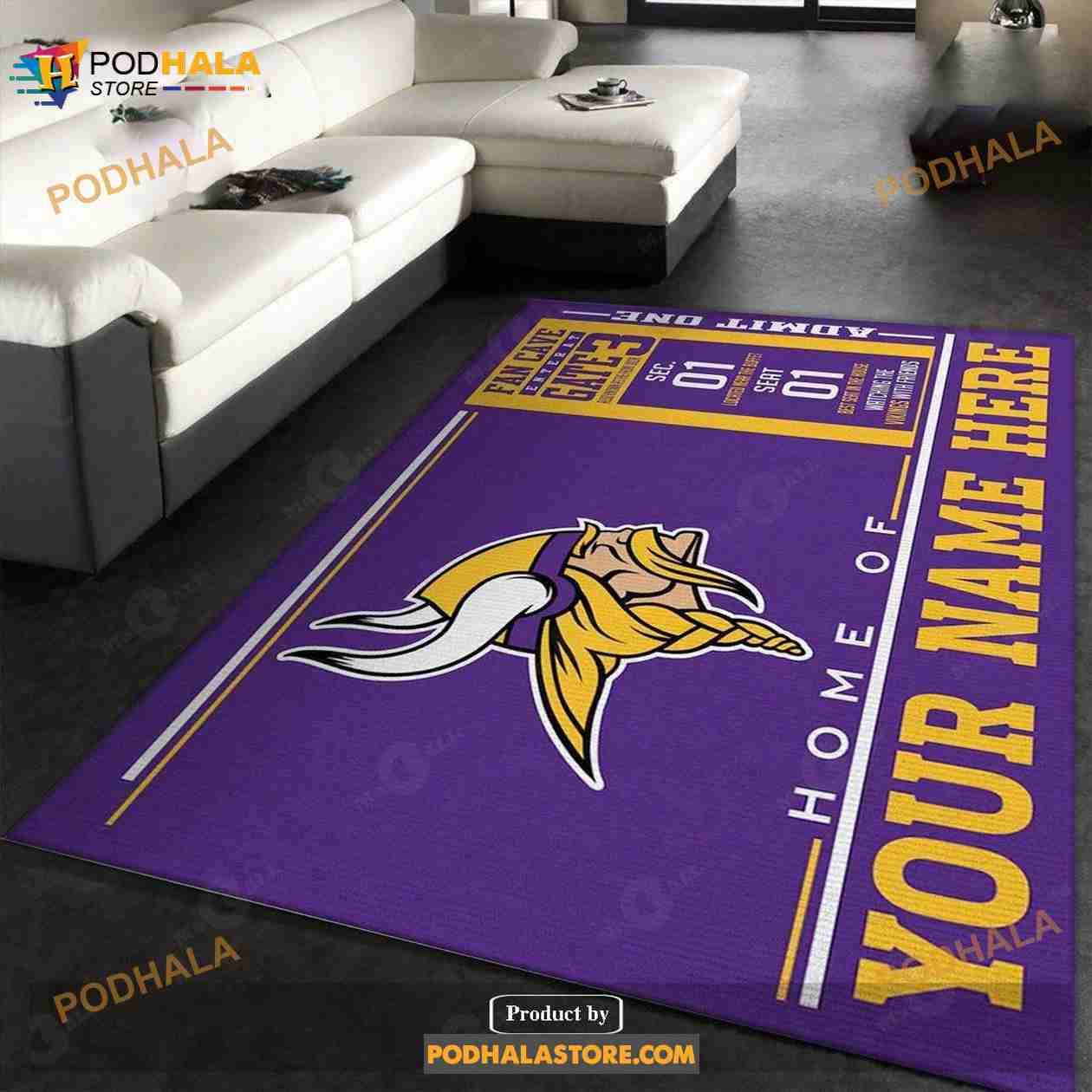 Custom Minnesota Vikings Wincraft Custom NFL Team Logos Area Rug - Bring  Your Ideas, Thoughts And Imaginations Into Reality Today