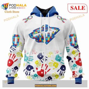 Custom Minnesota Wild Autism Awareness Design Nhl Hoodie 3d 2