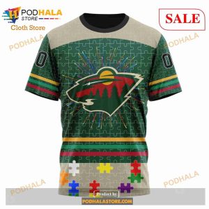 Custom Minnesota Wild Fearless Aganst Autism Sweatshirt Nhl Hoodie 3d 6