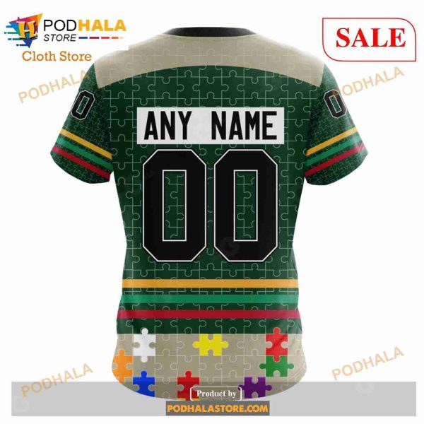 Custom Minnesota Wild Fearless Aganst Autism Sweatshirt NHL Hoodie 3D