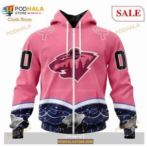 Custom Minnesota Wild Fights Cancer Sweatshirt Nhl Hoodie 3d 2