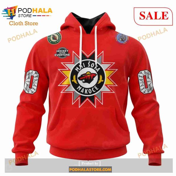 Custom Minnesota Wild Native American Heritage 2023 NHL Hoodie 3D