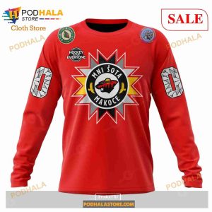 Custom Minnesota Wild Native American Heritage 2023 Nhl Hoodie 3d 4