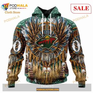 Custom Minnesota Wild Native Costume Design Sweatshirt NHL Hoodie 3D