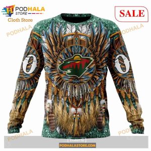 Custom Minnesota Wild Native Costume Design Sweatshirt Nhl Hoodie 3d 4