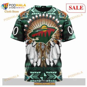 Custom Minnesota Wild Native Costume Sweatshirt Nhl Hoodie 3d 6