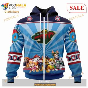 Custom Minnesota Wild Paw Patrol Sweatshirt Nhl Hoodie 3d 2