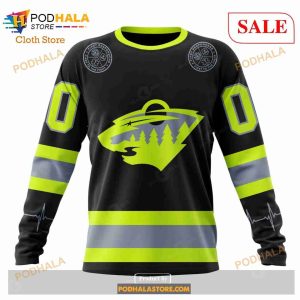 Custom Minnesota Wild Unisex Firefighter Uniforms Color Nhl Hoodie 3d 4