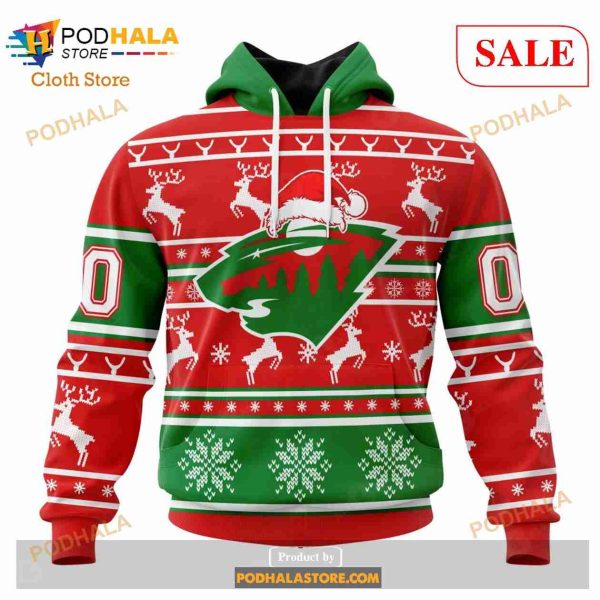 Custom Minnesota Wild Unisex Shirt Sweatshirt NHL Hoodie 3D Christmas