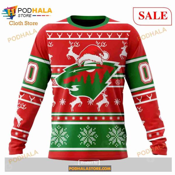 Custom Minnesota Wild Unisex Shirt Sweatshirt NHL Hoodie 3D Christmas