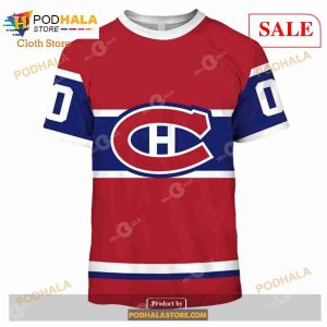 Custom Montreal Canadiens 60s 70s Throwback Vintage Home Sweatshirt Hoodie 3d 2