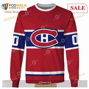Custom Montreal Canadiens 60s 70s Throwback Vintage Home Sweatshirt Hoodie 3d 3