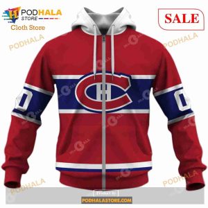 Custom Montreal Canadiens 60s 70s Throwback Vintage Home Sweatshirt Hoodie 3d 4