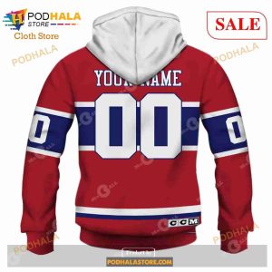 Custom Montreal Canadiens 60s 70s Throwback Vintage Home Sweatshirt Hoodie 3d 5