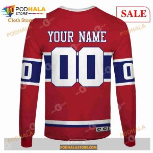 Custom Montreal Canadiens 60s 70s Throwback Vintage Home Sweatshirt Hoodie 3d 7