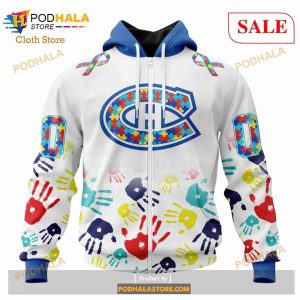 Custom Montreal Canadiens Autism Awareness Design Nhl Hoodie 3d 2