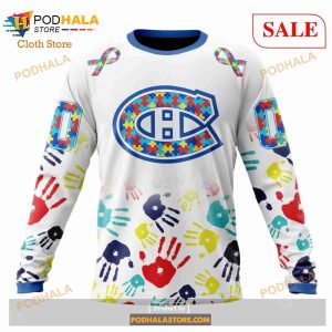 Custom Montreal Canadiens Autism Awareness Design Nhl Hoodie 3d 4