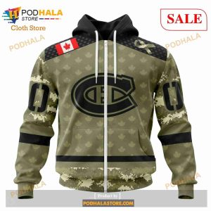 Custom Montreal Canadiens Camo Military Appreciation Nhl Hoodie 3d 2