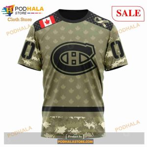Custom Montreal Canadiens Camo Military Appreciation Nhl Hoodie 3d 6