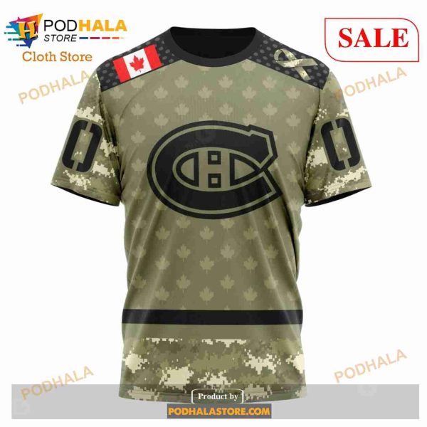 Custom Montreal Canadiens Camo Military Appreciation NHL Hoodie 3D