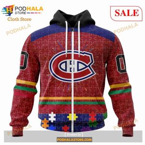 Custom Montreal Canadiens Fearless Aganst Autism Sweatshirt Nhl Hoodie 3d 2