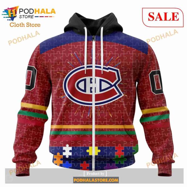 Custom Montreal Canadiens Fearless Aganst Autism Sweatshirt NHL Hoodie 3D