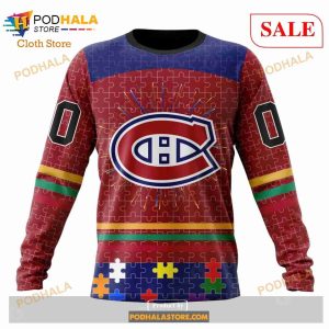 Custom Montreal Canadiens Fearless Aganst Autism Sweatshirt Nhl Hoodie 3d 4