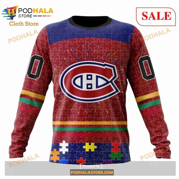 Custom Montreal Canadiens Fearless Aganst Autism Sweatshirt NHL Hoodie 3D