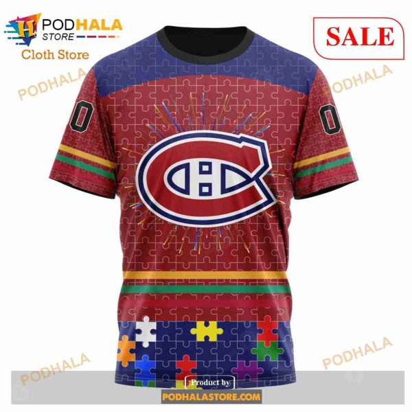 Custom Montreal Canadiens Fearless Aganst Autism Sweatshirt NHL Hoodie 3D