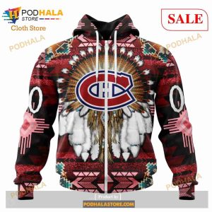 Custom Montreal Canadiens Native Costume Sweatshirt Nhl Hoodie 3d 2