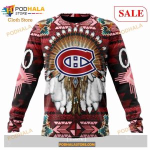 Custom Montreal Canadiens Native Costume Sweatshirt Nhl Hoodie 3d 4