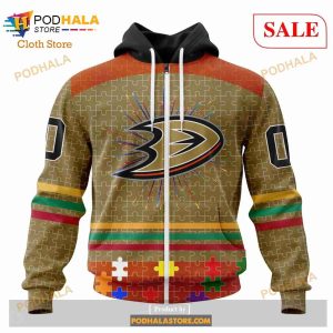 Custom NHL Anaheim Ducks Fearless Aganst Autism Shirt Hoodie 3d 2
