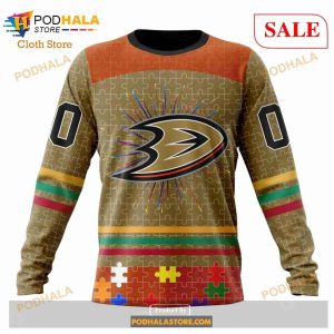 Custom NHL Anaheim Ducks Fearless Aganst Autism Shirt Hoodie 3d 6