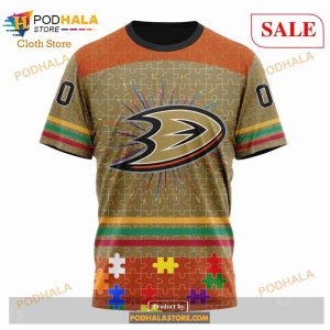 Custom NHL Anaheim Ducks Fearless Aganst Autism Shirt Hoodie 3d 8