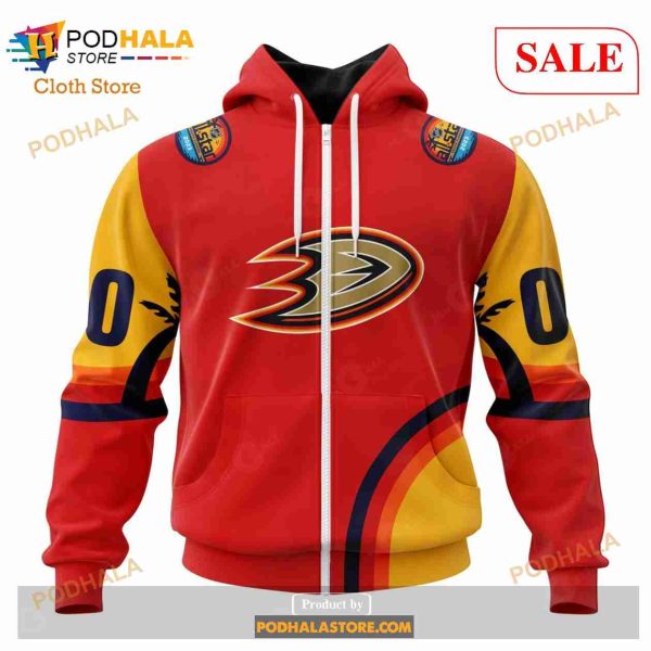 Custom NHL Anaheim Ducks Special ALL-Star Game Design With Florida Sunset Shirt Hoodie 3D