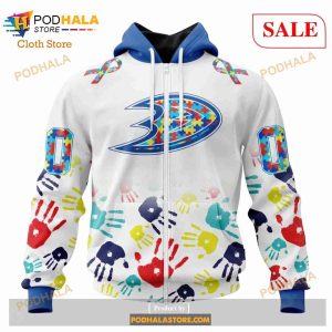 Custom NHL Anaheim Ducks Special Autism Awareness Design Shirt Hoodie 3d 2