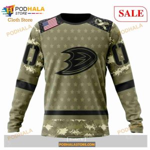 Custom NHL Anaheim Ducks Special Camo Military Appreciation Shirt Hoodie 3d 6