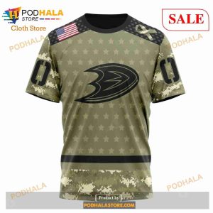 Custom NHL Anaheim Ducks Special Camo Military Appreciation Shirt Hoodie 3d 8