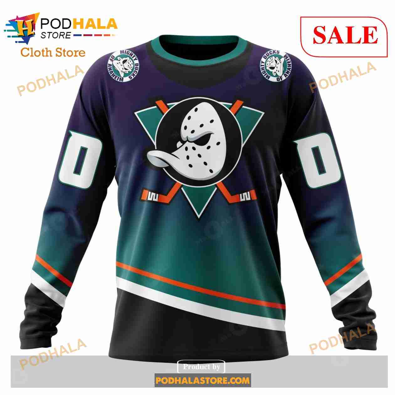 Personalized ANAHEIM MIGHTY DUCKS 90s Vintage Throwback Home Jersey 3D  Hoodie