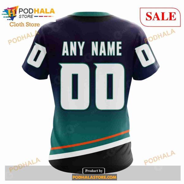 Custom NHL Anaheim Ducks Special Retro Gradient Design Shirt Hoodie 3D