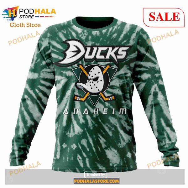 Custom NHL Anaheim Ducks Special Retro Vintage Tie – Dye Shirt Hoodie 3D