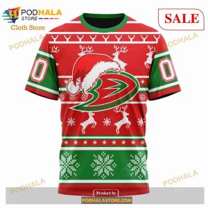Custom NHL Anaheim Ducks Unisex Christmas Is Coming Shirt NHL Hoodie 3d 8