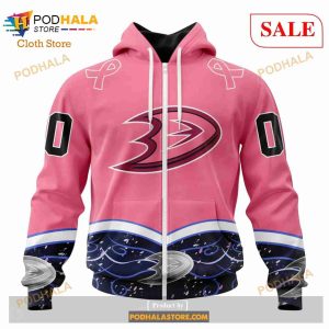 Custom NHL Anaheim Ducks Unisex For Hockey Fights Cancer Shirt Hoodie 3d 2