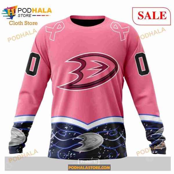 Custom NHL Anaheim Ducks Unisex For Hockey Fights Cancer Shirt Hoodie 3D