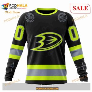 Custom NHL Anaheim Ducks Unisex With Firefighter Uniforms Color Shirt Hoodie 3d 6